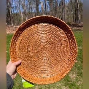 Woven Round Basket Tray- Brand New